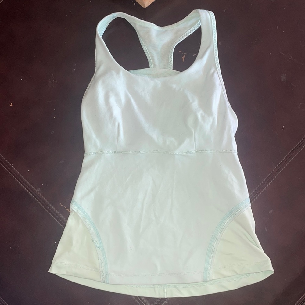 Lululemon tank top, size 2, light blue.
